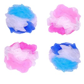 KRIWIN Set of 4 Bath Loofahs(Large Size) 45 grams (Pink & Blue)
