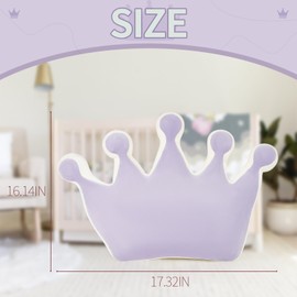Fitlyiee Crown Shaped Throw Pillows,Fluffy Plush Decorative Pillows Soft Plush for Girls Boys in Toddler Kids Room Decoration (Purple)