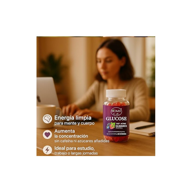 Gomitas De Glucosa De Acción Rápida 100% Veganas Libres de