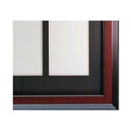 Creative Letter Art [10x40 9 Opening Glass Face Mahogany Picture Frame to hold 4 by 6 Photographs including 10 by 40 inch White Mat Collage