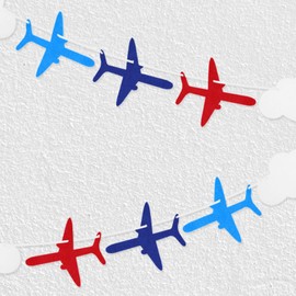 2 Pack Airplane Decorations for birthday party,Airplane Cloud Garland with cloud decorations for Birthday travel party,plane Themed for Home School