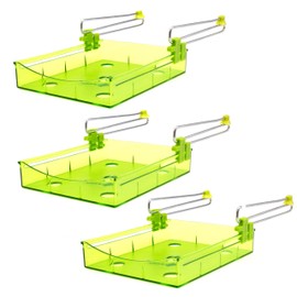 Lantelme Fridge Accessory Clamp Compartment Set of 3 - Extendable Compartments with Suction Cups, 14 x 12 x 6 cm, Additional Drawer for Food and Medicines
