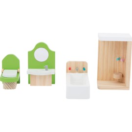 small foot Puppenhausmöbel Badezimmer aus Holz, passend für Biegepuppen, Ergänzung für das Puppenhaus, Art.-Nr. 10872, Klein