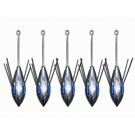 Distance Long Tail Fishing Grip Weights for Sea & Beach Fishing – Pack of 5 – 4oz to 7oz (4oz - 5pcs)