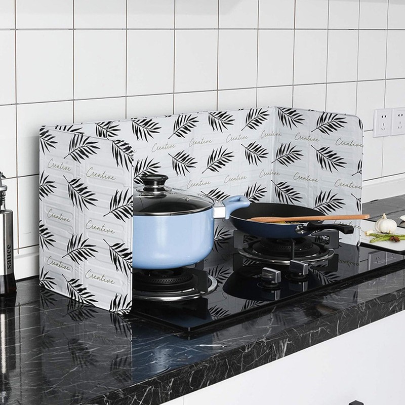 Culnflun Gas Cooker Splash Guard, Aluminium Foil, Oil Splash, Kitchen,