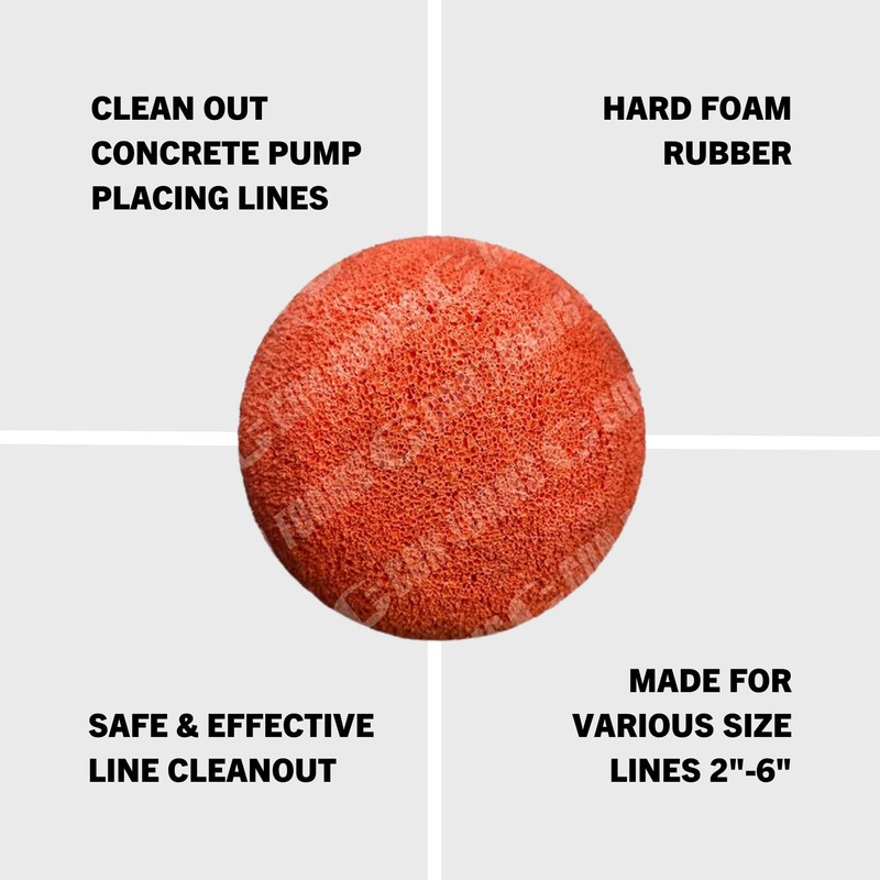 Con Forms Concrete Pump System Cleanout Sponge Ball - Hard