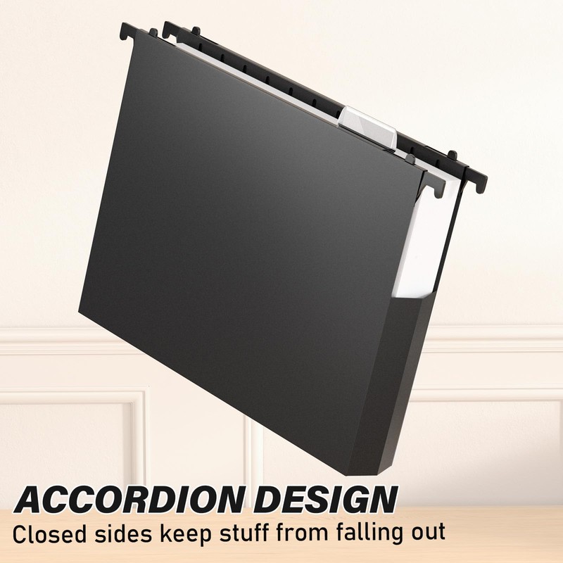 Ansook Extra Capacity Plastic Hanging File Folders,2" Expanding Accordian Pocket