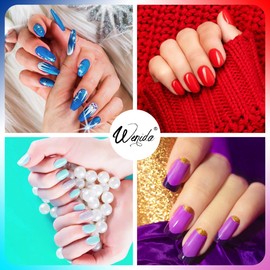 Wenida Nail Polish 10 Colors Rainbow Holographic Sparkling Gold Silver Chrome Chunky Glitter Soak Off Gel Nail Varnish for Home DIY Nail Manicure Art