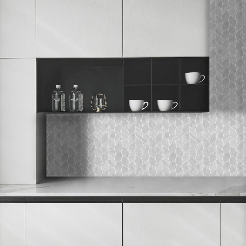 Tilingview 10 Pcs Leaf Design Peel and Stick for Kitchen