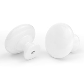 LONTAN Pack of 20 Cabinet Knobs, White Furniture Knobs, White Drawer Knobs, Furniture Knobs for Cabinets, Drawer Handles, Chest of Drawers Knobs for Bedroom, Bathroom
