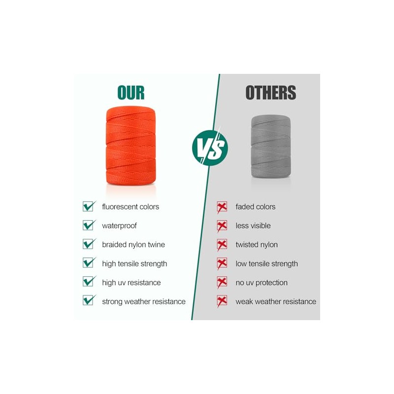Romeda Mason Line #18, 500 Ft Orange String, Construction Twine