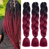 Braiding Hair Ombre Black to Wine Red Kanekalon Braid Hair