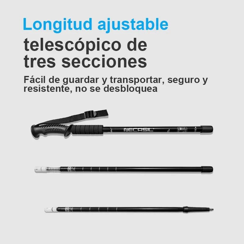 2 Pcs Bastones Senderismo Plegables Trail Running Y Trekking
