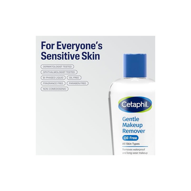 Cetaphil suave desmaquillante impermeable, 6.0 onzas líquidas