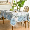 Artoid Mode Buffalo Plaid Blue Pumpkins Eucalyptus Autumn Table Cloth,