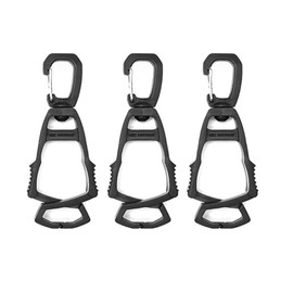 Glove Clips Set of 3 360° Rotation High Strength Glove Grip Glove Storage Anti-lost Lightweight Durable Glove Holder Towel Holder Hat Holder (Black)