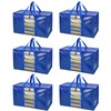 BALEINE 6-Pack Oversized Moving Bags with Reinforced Handles, Heavy-Duty Storage