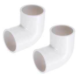 PATIKIL 2" OD Elbow 90 Degree Duct Connector, 2 Pcs PVC Plastic Dryer Hose Connector Pipe Fitting Adapter Coupling for Vent Hose or Straight Pipe Systems DIY Home Factory Industrial, White
