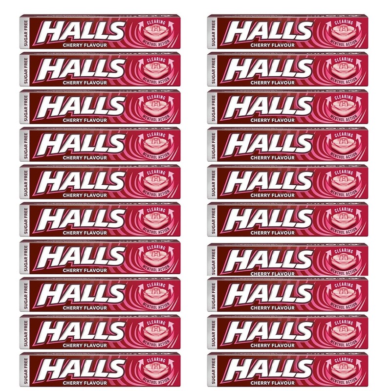 Halls Sugar Free Cherry Mentho-Lyptus Throat Lozenges Stick 32 g