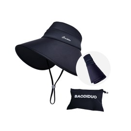 Kesaeki Women's Hat, Sun Protection, Breathable, UV Protection, Lightweight, Summer, Sun Protection Hat, Spring, Face Cover, Hat, Autumn, Prevents Deformation, Stylish, Soft, Storage Bag, Black