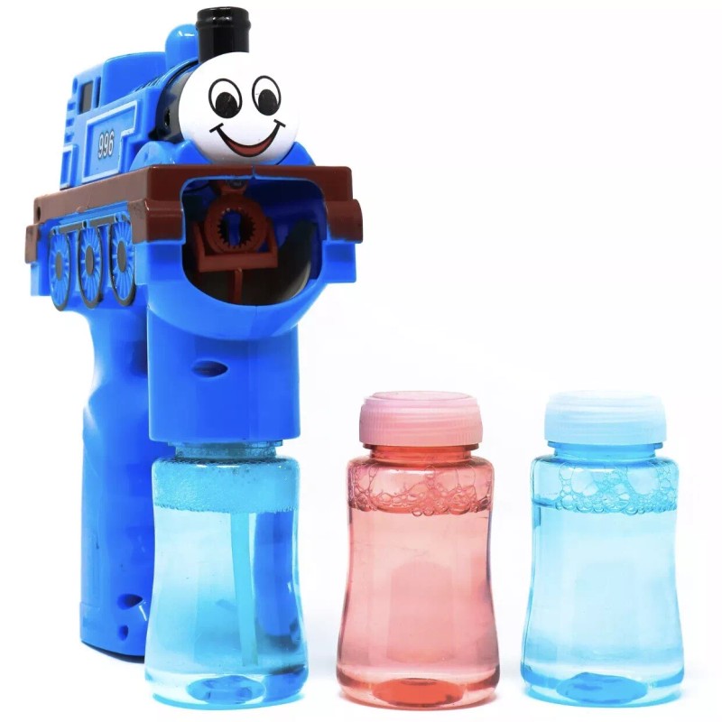 Retailery Train Bubble Gun Blaster, LED's, Train Sound, Battery Operated,