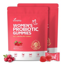 VivoNu Cranberry Probiotic Gummies | Targeting Body Odor, Women's Health, and Body Balance | Vegan (60 Gummies per Pack):_Pack of 2