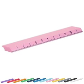 Glassboard Studio 12 Inch Magnet Ruler - Non-Slip Pad, Strong Neodymium Magnets - Craft & Quilting Tool for Magnetic Glass Mats, Whiteboards, Lockers - Secure Hands-Free Precision (Blush Pink)