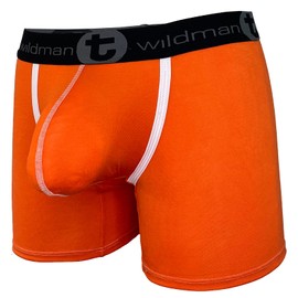 Wildmant Modal Big Boy Pouch 5" Inseam Boxer Brief Orange Medium