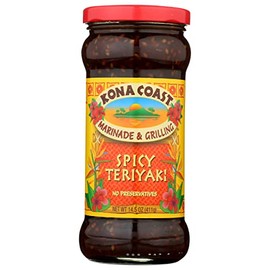 Kona Coast All Natural Spicy Teriyaki Marinade & Grilling Sauce, 14.5 Ounce (Pack of 6)