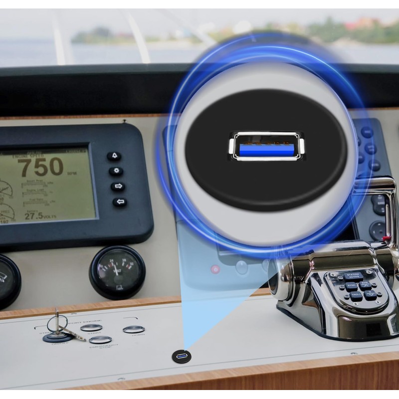 GOBGOD Single Port USB 3.0 Car Flush Mount Cable, USB