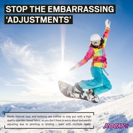 Rocky Thermal Underwear for Women (Thermal Long Johns Set) Shirt & Pants, Base Layer w/Leggings/Bottoms Ski/Extreme Cold (Black - X-Large)