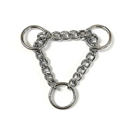 Half Check Chains For Dog Collars Sewing Webbing Or Leather Great For Dog Walking And Training (Chrome Plated, 3mm x 20mm O-ring)