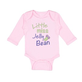 Baby Long Sleeve Bodysuit Little Miss Jelly Bean Funny Humor Boy & Girl Clothes Cotton Soft Pink Design Only Newborn