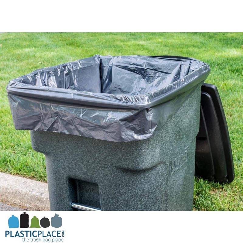 Plasticplace 95-96 Gallon Trash Bags │ 2.0 Mil │ Black
