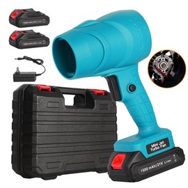 Turbo Jet Blower Cordless Super Power Air Duster Handheld Powerful Dryer for Car Dust Removal and Snow Removal Including Two Batteries:_Blue