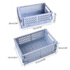MEELYHOME Plastic Baskets Foldable Desk Crates Storage Box Stackable Table