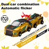 A transforming car toy. When two cars collide, they transform.