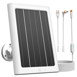 5W Solar Panel for Ring Spotlight Cam Plus/Pro and Stick Up Cam Battery, Solar Power Charger for Ring Cam with Indicator Light,13ft Cable IP66 Solar Panel USB-C and DC Ports