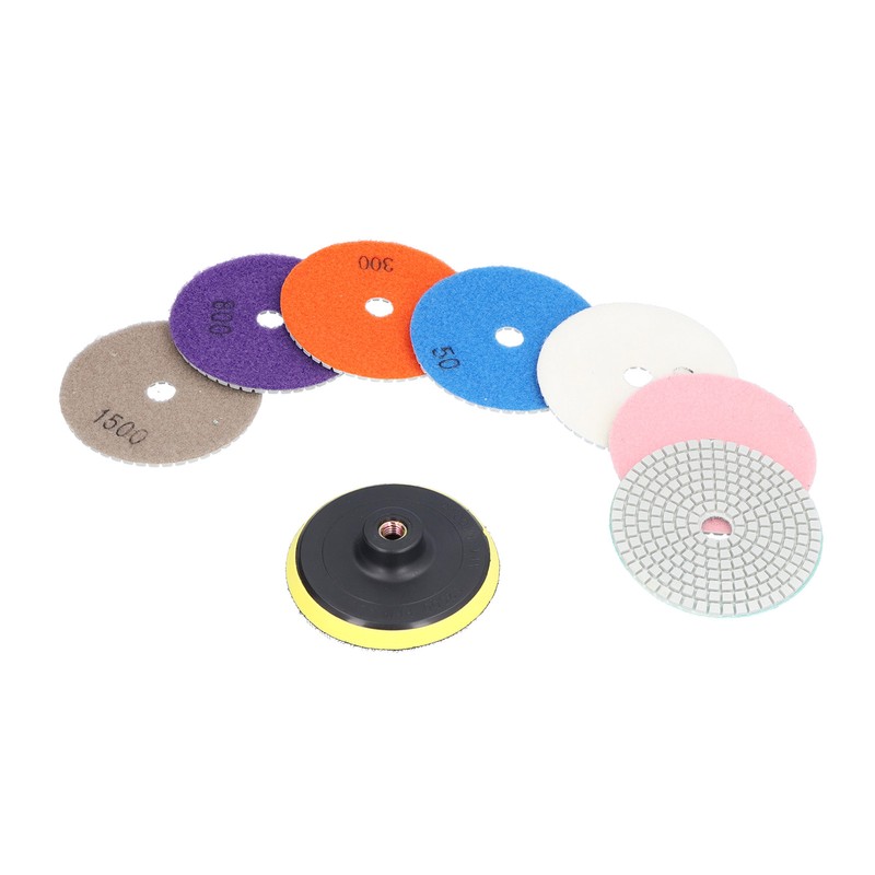 7Pcs Diamond Polishing Pads Wet Dry Polish Kit Grit 1Pc