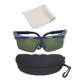 Laser Safe Glasses Optical Fiber Eye Protection Goggles Green Lens Blue Frame 740‑1100nm