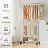 Simple Trending Standard Clothing Garment Rack, Rolling Clothes Organizer with