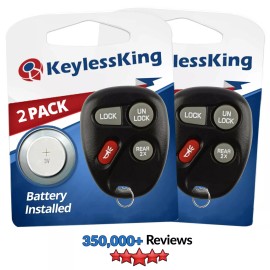 KeylessKing* 2 Replacement Keyless Entry 4B Remote Car Key Rear 2x Fob Control for ABO1502T