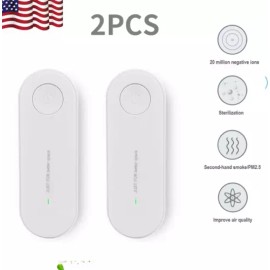 2PCS Pure Air-Negative Ion Air Purifier Mini Plug-in Portable for Home Smoke US