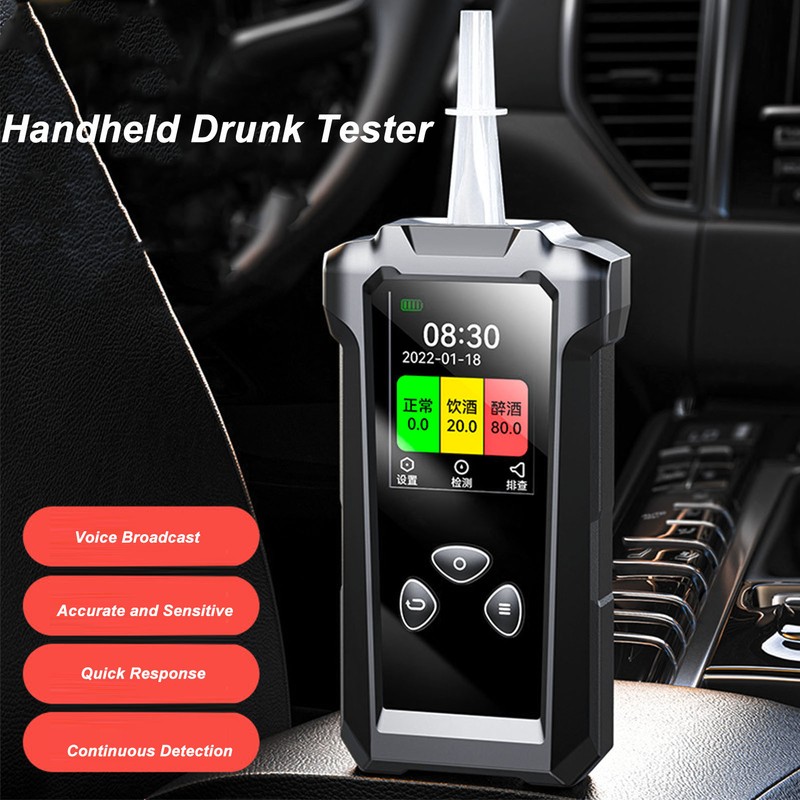 Handheld Drunk Tester Voice Version High Accuracy Blowing Breath Detector