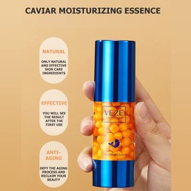 VENZEN Face Moisturizing Hyaluronic Acid Black Caviar Extract Hydrating Facial Essence Anti-Aging Effect 35ml 1.18fl.oz