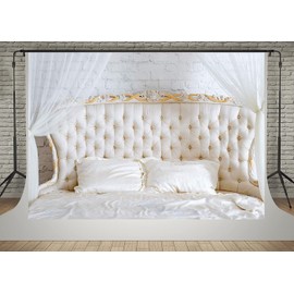 Kate 10x6.5ft Interior Boudoir Photography Backdrops Elegant Bedroom Headboard Photo Studio Background with Pillows Decoration Baby Shower Newborn Backdrop Shooting Props Soft Fabric