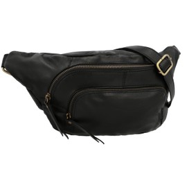 Gusti Belt Bag Leather Sverre Belt Bag Bum Bag Festival Bag Waist Bag Vintage Leather, black, Retro