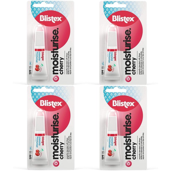 Blistex Intensive Moisturiser Cherry Lip Balm SPF 15 Hydrating & Nourishing Lip Moisturiser 6 ml (Pack of 4)