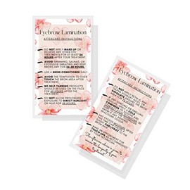 Eyebrow Lamination Aftercare Instruction Cards | Physical Printed 2 x 3.5â inches Business Card Size | Starter Lift Kit with Tint at home diy aftercare supplies | Floral Print Design