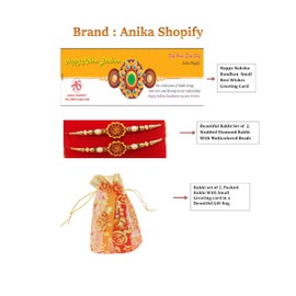 Rakhi Traditional for Brother Sister, Multi Color Beautiful & Fancy Designer Thread Raksha Bandhan Rakhi Gift (Design1 - Flower OM Rakhi Set of 2, Small)